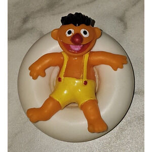 Vintage Collectible ILLCO SESAME STREET Ernie on Inner Tube 2.5" Tyco Jim Henson